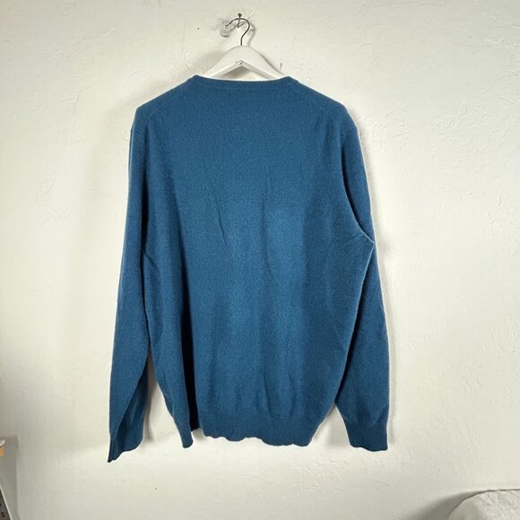 Club Room Mens XL Blue 100% Cashmere V-Neck Sweater Pullover Lightweight Casual - Picture 2 of 7